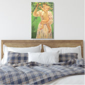 Baby Reaching voor een Apple van Mary Cassatt Canvas Afdruk (Insitu (Slaapkamer))