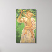 Baby Reaching voor een Apple van Mary Cassatt Canvas Afdruk (Voorkant)
