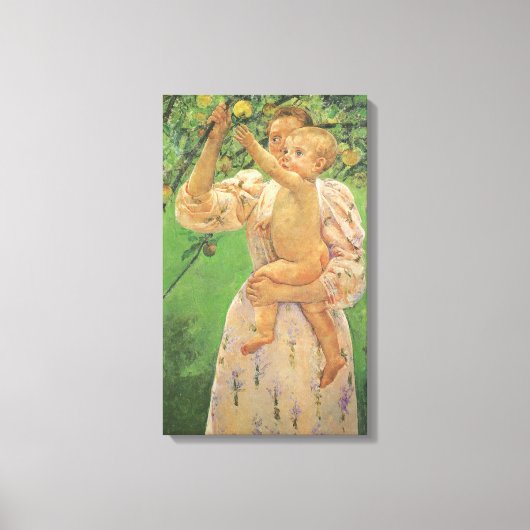 Baby Reaching voor een Apple van Mary Cassatt Canvas Afdruk (Voorkant)