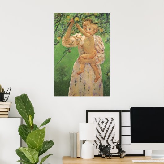 Baby Reaching voor een Apple van Mary Cassatt Poster (Thuiskantoor)