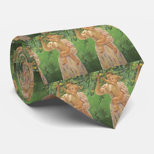 Baby Reaching voor een Apple van Mary Cassatt Stropdas (Opgerold)