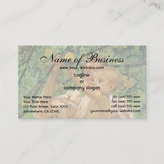 Baby Reaching voor een Apple van Mary Cassatt Visitekaartje (Voorkant)