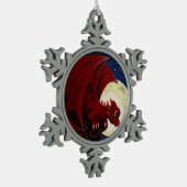 Baby Red Dragon Snowflake Ornament (Links)