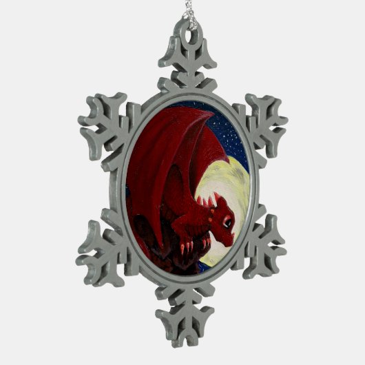 Baby Red Dragon Snowflake Ornament (Links)