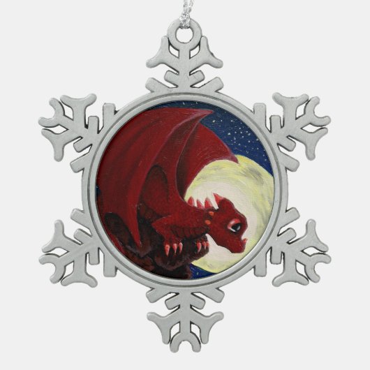 Baby Red Dragon Snowflake Ornament (Voorkant)