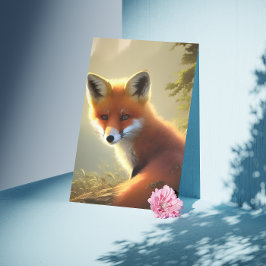 Baby Red Fox Wildlife Portrait Card Kaart