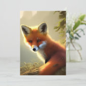 Baby Red Fox Wildlife Portrait Card Kaart (Staand voorkant)