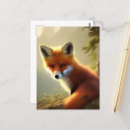 Baby Red Fox Wildlife Portret Briefkaart