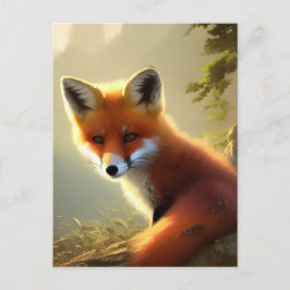 Baby Red Fox Wildlife Portret Briefkaart