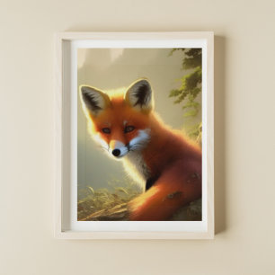Baby Red Fox Wildlife Portret Poster