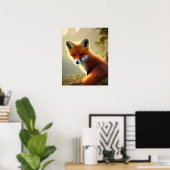 Baby Red Fox Wildlife Portret Poster (Thuiskantoor)