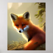 Baby Red Fox Wildlife Portret Poster (Voorkant)