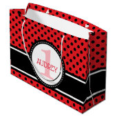 Baby Red Ladybug First Birthday Baby shower Groot Cadeauzakje (Achterkant Gekanteld)