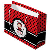 Baby Red Ladybug First Birthday Baby shower Groot Cadeauzakje (Voorkant Gekanteld)