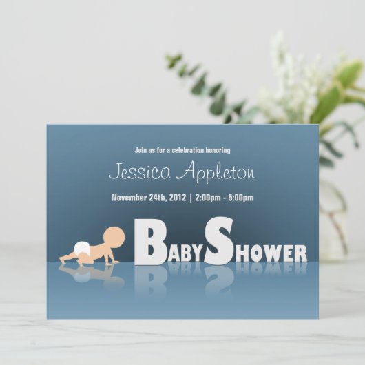 Baby Reflection Baby Shower Invitaties achterhoude Kaart (Staand voorkant)