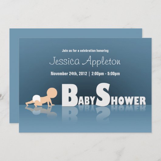 Baby Reflection Baby Shower Invitaties achterhoude Kaart (Voorkant / Achterkant)