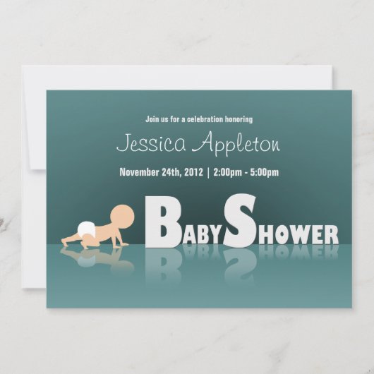 Baby Reflection Baby Shower Invitaties achterhoude Kaart (Voorkant)