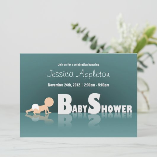 Baby Reflection Baby Shower Invitaties achterhoude Kaart (Staand voorkant)