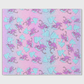 Baby regenboogdrakenpatroon cadeaupapier (Vlak)