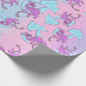 Baby regenboogdrakenpatroon cadeaupapier (Hoek)