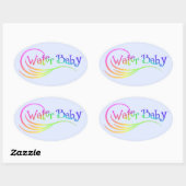 Baby regenboogSticker Ovale Sticker (Vel)