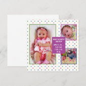 Baby regenboogStippen Aankondiging (Voorkant / Achterkant)