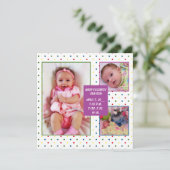 Baby regenboogStippen Aankondiging (Staand voorkant)