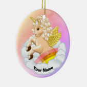 Baby RegenboogUnicorn Keramisch Ornament (Rechts)