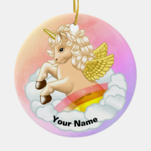 Baby RegenboogUnicorn Keramisch Ornament