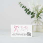 Baby Registry Pink Bow Wildflower baby shower Informatiekaartje (Staand voorkant)