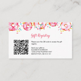 Baby Registry QR Donuts Diapers Baby Shower Game Informatiekaartje