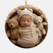 Baby ReindeerJumpsuit Baby's Eerste Kerstmis Keramisch Ornament (Achterkant)