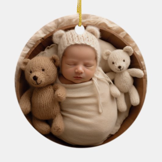 Baby ReindeerJumpsuit Baby's Eerste Kerstmis Keramisch Ornament (Achterkant)