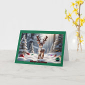 Baby Reindekerst Kaart (Gele Bloem)