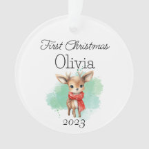 Baby Rendier Eerste Kerst Acryl