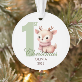 Baby Rendier Eerste Kerstmis Acryl Ornament