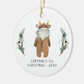 Baby rendier | Eerste kerstOrnament baby Keramisch Ornament (Links)