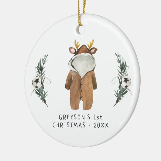 Baby rendier | Eerste kerstOrnament baby Keramisch Ornament (Links)
