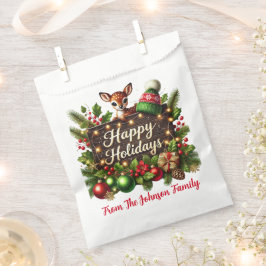 Baby Rendier en Guirlande Prettig Kerstfeest Bedankzakje