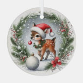 Baby Rendier Glas Ornament (Achterkant)