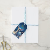 Baby rendier met vrolijk kerstbericht cadeaulabel (Met Touw)