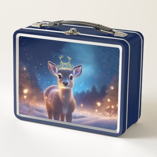 Baby rendier met vrolijk kerstgroet (Voorkant)