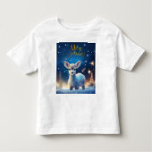 Baby rendier met vrolijke kerstgroet kinder shirts (Voorkant)