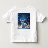 Baby rendier met vrolijke kerstgroet kinder shirts (Achterkant)