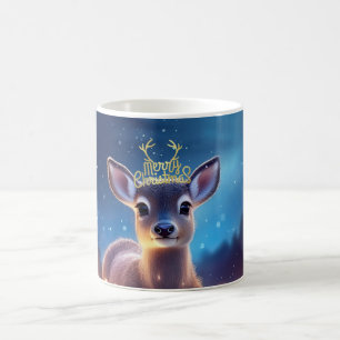 Baby rendier met vrolijke kerstgroet koffiemok