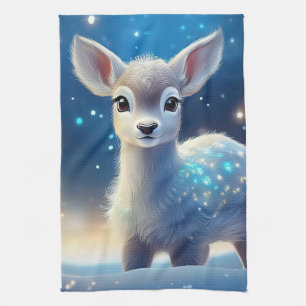 Baby rendier mousserende Sterrennacht Theedoek