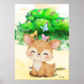 Baby Rendier Muurkunst Printbare poster (Voorkant)
