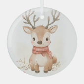 Baby rendier ontwerp op een glazen ornament (Voorkant)
