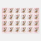 Baby Rendier Tangled Lights Kerst Kinderen Inpakpapier Vel (Voorkant)