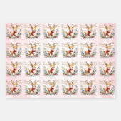 Baby Rendier Tangled Lights Kerst Kinderen Inpakpapier Vel (Voorkant)